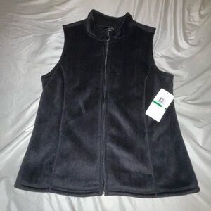 Erika Black Fleece Vest for Women